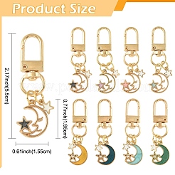 16 шт. 8 стильных эмалевых подвесных украшений из сплава&nbsp;HJEW-YW00239-01