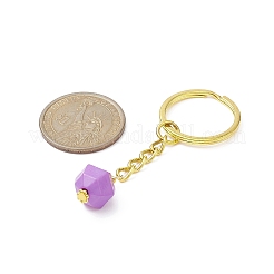 ファセットラウンドアクリルペンダントキーホルダー  鉄のスプリットキーリング付き  ミックスカラー  6.75~6.8cm&nbsp;KEYC-JKC00484