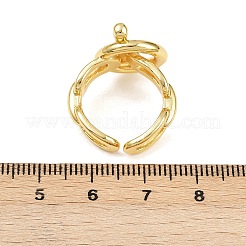 Латунь манжеты кольца RJEW-C140-02G