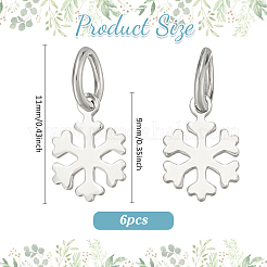 6 шт. 925 подвески-снежинки из стерлингового серебра PALLOY-PH01785