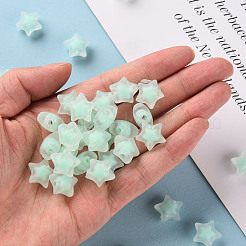 透明なアクリルビーズ  艶消し  二層ビーズ  スター  アクアマリン  14x15x8.5mm  穴：2mm  約518個/500g&nbsp;TACR-S152-02C-SS2111