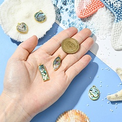 5 шт. подвески из натуральной ракушки пауа в 5 стилях KK-CJ0003-10