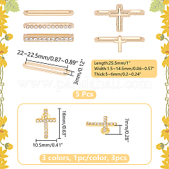 5 шт. 5 стиля крестообразной формы из цинкового сплава со стразами для браслета часов и подвесками для браслета часов FIND-UN0003-40