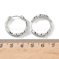 Прямоугольные серьги-кольца из латуни с прозрачным кубическим цирконием EJEW-D320-06P