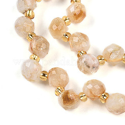 Природный желтый кварц нитей бисера G-T141-47