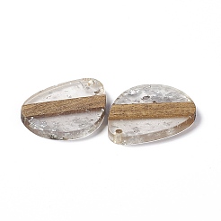 Pendentifs en résine transparente et bois de noyer&nbsp;RESI-M027-04D