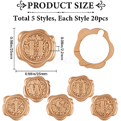 100 шт. 5 стиля алфавита клейкие восковые наклейки-печати DIY-CP0010-18