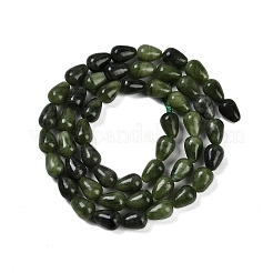 Окрашенные природные белый нефрит бисер пряди G-P553-B01-01