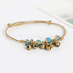 Браслеты на лодыжку из сплава в виде колокольчика и фарфоровых бусин&nbsp;FS-WG54FA9-05