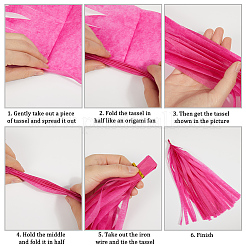 Гирлянда из кисточек из папиросной бумаги&nbsp;AJEW-WH20006-110A