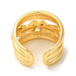 Латунные открытые манжеты с микропаве и кубическим цирконием&nbsp;RJEW-U008-47G