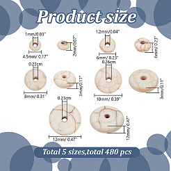 480 шт. нити синтетических бирюзовых бусин 5-х размеров G-AR0006-12B