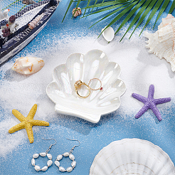 Керамическая тарелка для украшений в форме ракушки AJEW-WH0606-41A