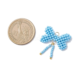 Подвески-бантики из стеклянных бус&nbsp;PALLOY-MZ01055-03