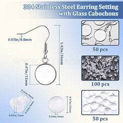 Набор для самостоятельного изготовления подвесных сережек-куполов из нержавеющей стали 304 DIY-SP0001-08B-P