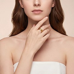 Offene Manschettenringe aus hohlem Blumenmuster aus Edelstahl 304 für Damen&nbsp;WGACFE6-01