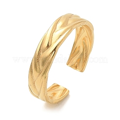 女性用 304 ステンレス オープン カフ リング  18KGP本金メッキ  5mm  調整可能&nbsp;RJEW-Q006-03C-G