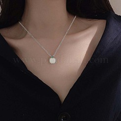 Collier pendentif pomme en jade blanc naturel anti-ternissement hetian&nbsp;JN1079A