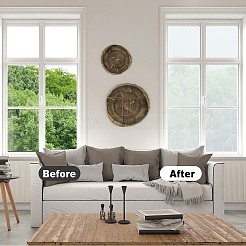 ПВХ статическая цепляющая неклейкая оконная пленка DIY-WH0326-42