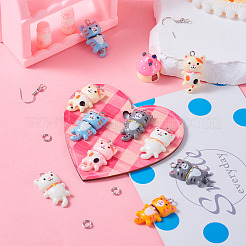 Набор для изготовления висячих серег из смолы в форме кошки своими руками&nbsp;DIY-TA0009-93