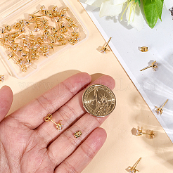 40 шт. латунь микро проложить прозрачные серьги-гвоздики с кубическим цирконием&nbsp;KK-BBC0022-23