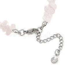 Браслеты на лодыжку с бусинами из окрашенной синтетической бирюзы и натурального розового кварца AJEW-AN00733-01