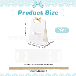 Cajas de almacenamiento para tazas de regalo con papel en blanco con transferencia de calor rectangular y cinta de color dorado&nbsp;CON-WH0201-001