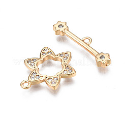 Fermagli a ginocchiera in zircone chiaro micro pavè di ottone&nbsp;KK-Q278-012-NF