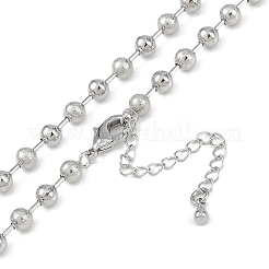 Gestellplattierte Kugelkettenhalsketten aus Messing für Damen&nbsp;NJEW-K382-12B-P