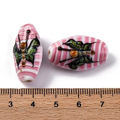 Овальные бусины Lampwork ручной работы&nbsp;LAMP-G137-D07