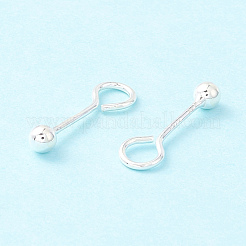 スターリングシルバーのねじ付きボールアイピン925個  ボールヘッド付きスクリューアイピン  銀  16x3mm  穴：3.4mm  ピン：0.7mm&nbsp;STER-P047-04B-S