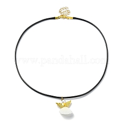 Колье с подвеской в виде феи из натуральных ракушек NJEW-JN04612