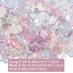 832 шт. 4-цветные прозрачные акриловые бусины с изображением океана&nbsp;TACR-YW0003-39