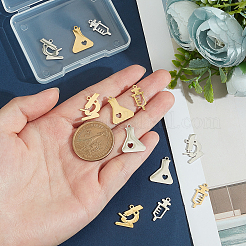 12 шт. 6 стиля ионного покрытия (IP) 201 подвески из нержавеющей стали&nbsp;STAS-UN0032-19