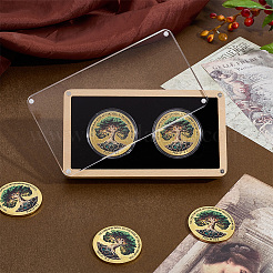 Caja magnética para monedas de madera de haya&nbsp;CON-WH0095-195
