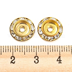 真鍮クリスタルラインストーンビーズ  フラットラウンド  ミックスカラー  11x3mm  穴：2mm&nbsp;RB-F035-06B