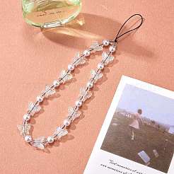 Шнурок для телефона из акриловых бусин HJEW-SW00017-04