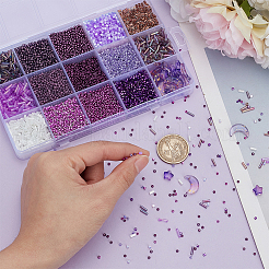 16 styles de perles de rocaille en verre&nbsp;SEED-PH0002-45