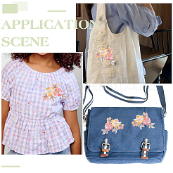 6 шт. цветочные нашивки из полиэстера и хлопка с компьютерной вышивкой&nbsp;PATC-HY0001-91B