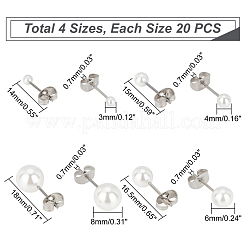 40 пара 4 стильных акриловых сережек-гвоздиков с искусственным жемчугом для девушек и женщин STAS-DC0004-38