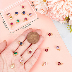 30 шт. настоящая 18-каратная позолоченная латунь с подвесками из кубического циркония&nbsp;ZIRC-BBC0002-92