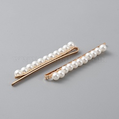 Forcine per capelli in perle di plastica in lega di ferro&nbsp;FIND-WH0101-04A