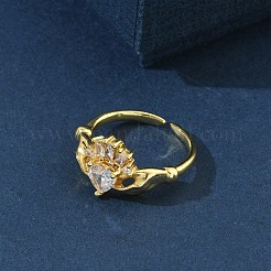 Manschettenringe aus Messing mit Zirkonia-Pavé&nbsp;RJEW-H268-02G