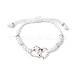 Braccialetti di fascino della lega del cuore&nbsp;BJEW-JB11503-01