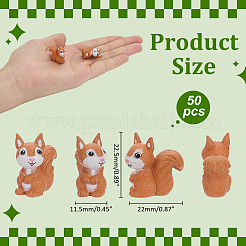 50 шт. декоративных фигурок из смолы в виде белки&nbsp;DJEW-ME0001-04