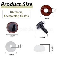 40 Set mit 10 Farben Plastikaugen für Puppen&nbsp;KY-FH0001-42A