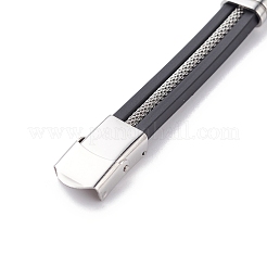 Braccialetti in silicone in acciaio inossidabile 304&nbsp;BJEW-O134-02B