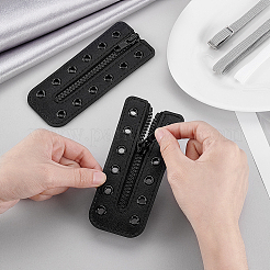 Schnürschuh-Reißverschlusseinsätze aus PU-Leder&nbsp;DIY-WH0671-072A