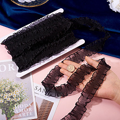 10 ярд полиэстеровой плиссированной эластичной кружевной отделки&nbsp;SRIB-TA0001-23E