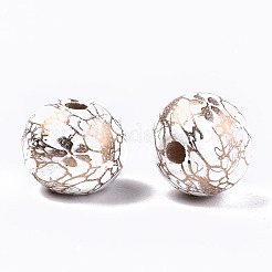 Покрашенные брызгами натуральные деревянные бусины WOOD-R270-03B